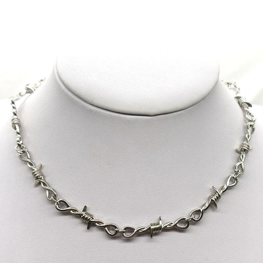 Small wire Brambles Iron Unisex Choker  Necklace Women Hip-hop Gothic  Punk Style Barbed Wire Little thorns Chain Choker Gifts