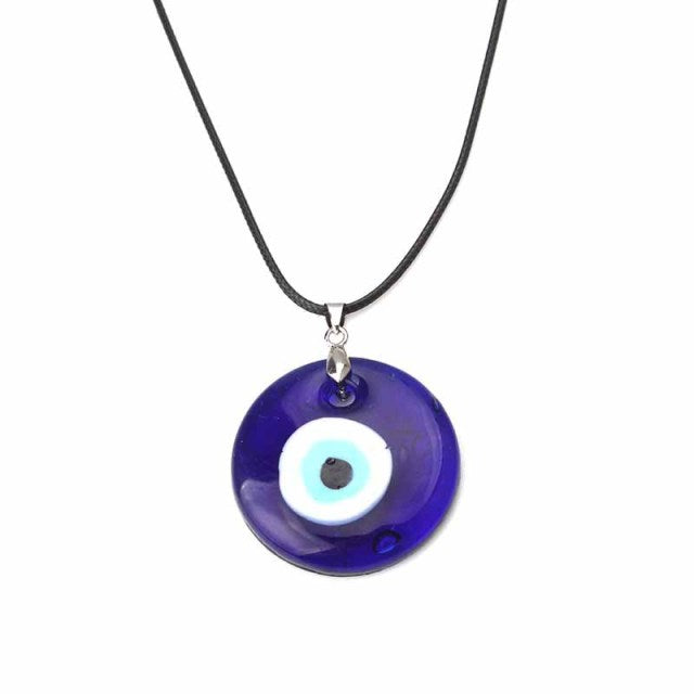 Vintage Turkish Evil Eye Pendant Choker Necklace Lucky Blue Evil Eyes Clavicle Chain Necklace Party Jewelry For Women Girls Gift