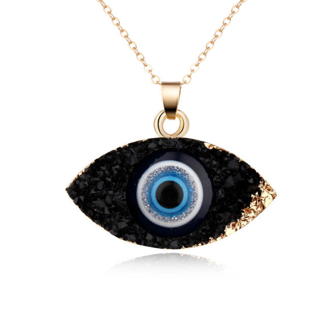 Vintage Turkish Evil Eye Pendant Choker Necklace Lucky Blue Evil Eyes Clavicle Chain Necklace Party Jewelry For Women Girls Gift