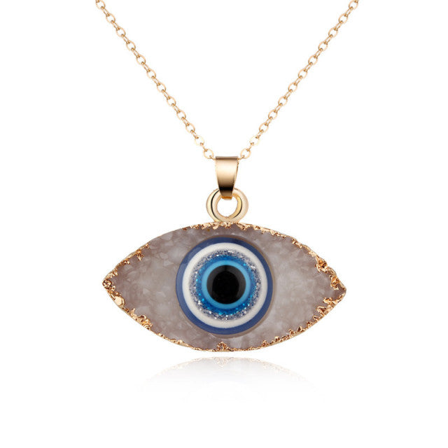 Vintage Turkish Evil Eye Pendant Choker Necklace Lucky Blue Evil Eyes Clavicle Chain Necklace Party Jewelry For Women Girls Gift