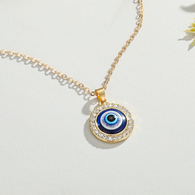 Vintage Turkish Evil Eye Pendant Choker Necklace Lucky Blue Evil Eyes Clavicle Chain Necklace Party Jewelry For Women Girls Gift