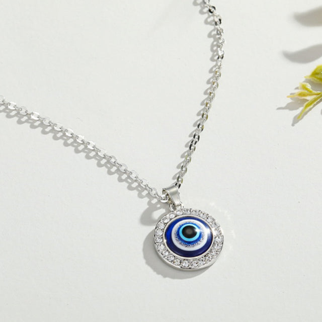 Vintage Turkish Evil Eye Pendant Choker Necklace Lucky Blue Evil Eyes Clavicle Chain Necklace Party Jewelry For Women Girls Gift