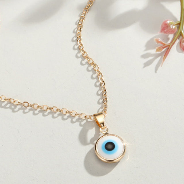 Vintage Turkish Evil Eye Pendant Choker Necklace Lucky Blue Evil Eyes Clavicle Chain Necklace Party Jewelry For Women Girls Gift