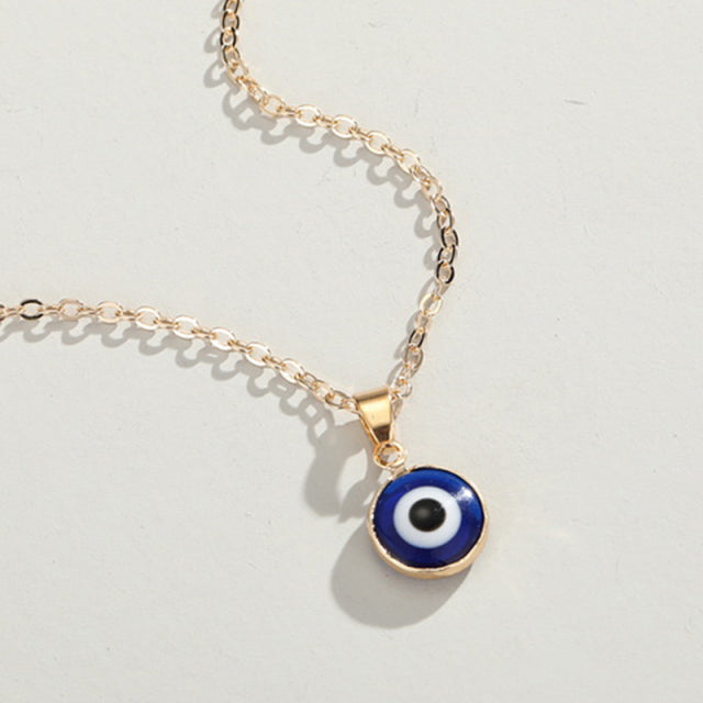 Vintage Turkish Evil Eye Pendant Choker Necklace Lucky Blue Evil Eyes Clavicle Chain Necklace Party Jewelry For Women Girls Gift