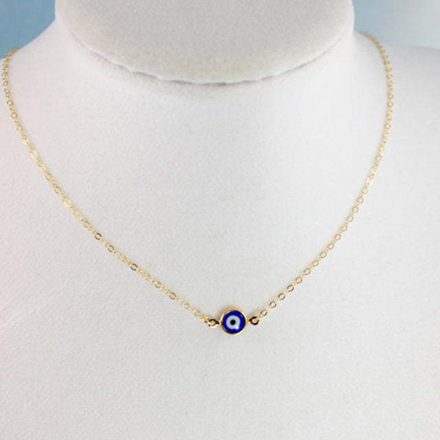 Vintage Turkish Evil Eye Pendant Choker Necklace Lucky Blue Evil Eyes Clavicle Chain Necklace Party Jewelry For Women Girls Gift