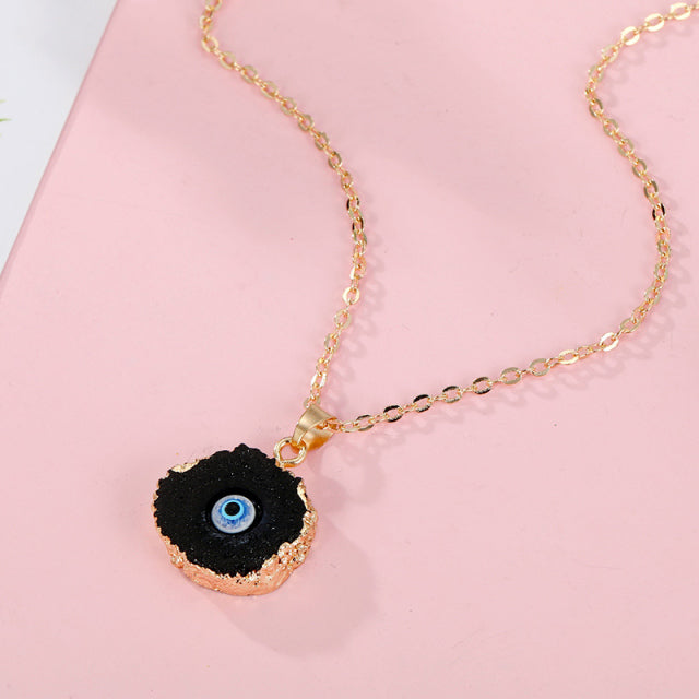 Vintage Turkish Evil Eye Pendant Choker Necklace Lucky Blue Evil Eyes Clavicle Chain Necklace Party Jewelry For Women Girls Gift