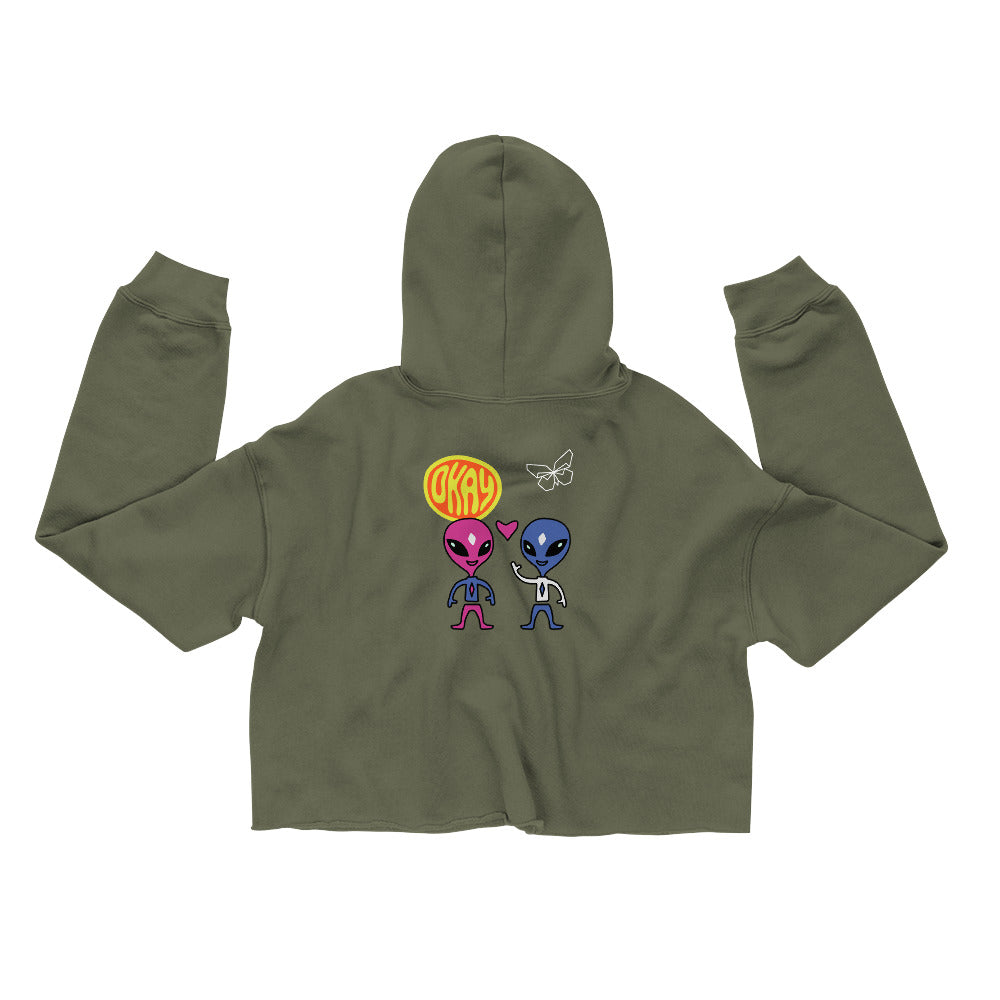 Rello X R alien Crop Hoodie